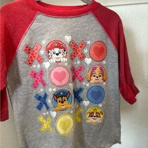 Paw Patrol Red and Gray Kids Valentine’s Tee